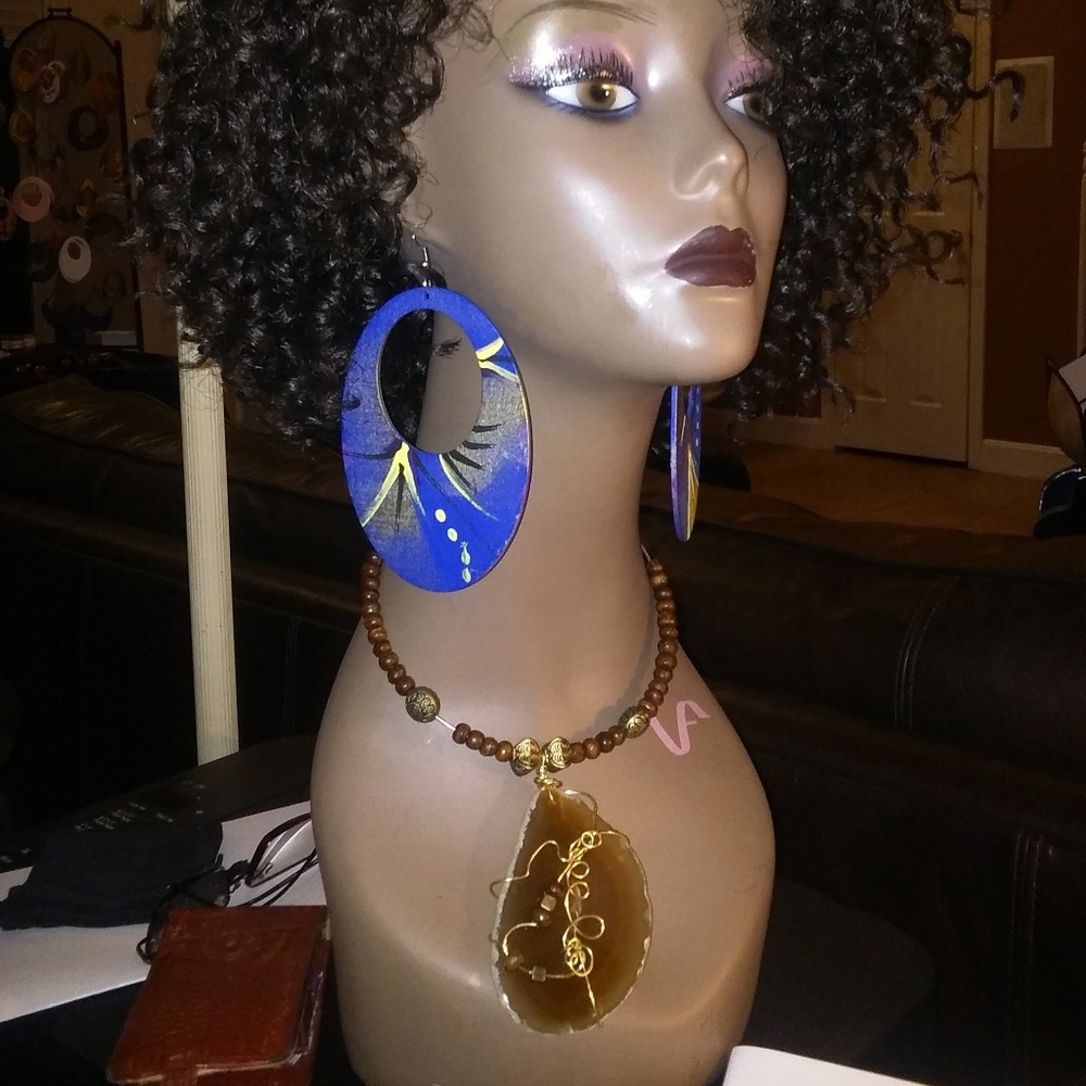 Hand-painted one-of-a-kind bold earrings
